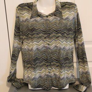 Chevron Patterned Black and White Women's Top